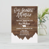 私たち素朴の素晴らしアドベンチャーベビーのシャワーカード 招待状 (スタンド正面)