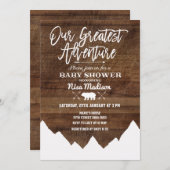 私たち素朴の素晴らしアドベンチャーベビーのシャワーカード 招待状 (正面/裏面)