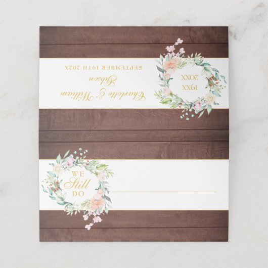 私たち素朴はまだフローラ記念日の誓いの更新を行う プレイスカード (外部開封)