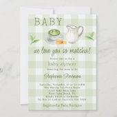 私たち素朴は愛してので、抹茶グリーンティー赤ちゃんシャワー 招待状 (正面)