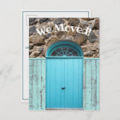 私たち素朴は発表ブルーダブルドアを移動 ポストカード (正面/裏面)