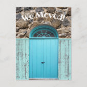 私たち素朴は発表ブルーダブルドアを移動 ポストカード (正面)