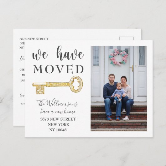 私たち素朴は鍵写真の動きの発表を移動した 案内ポストカード (正面/裏面)