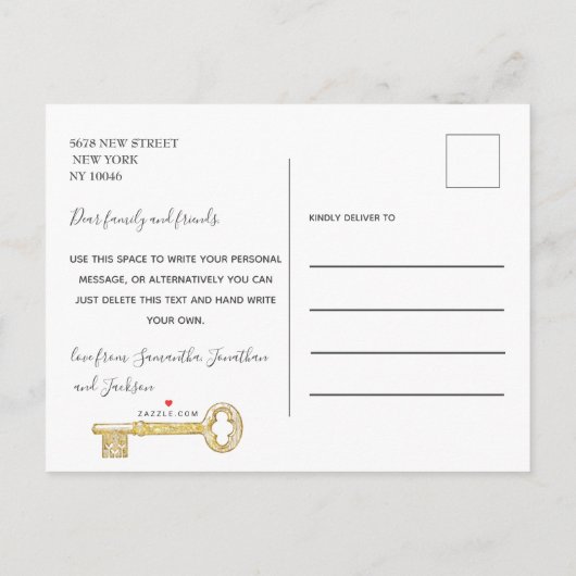 私たち素朴は鍵写真の動きの発表を移動した 案内ポストカード (裏面)