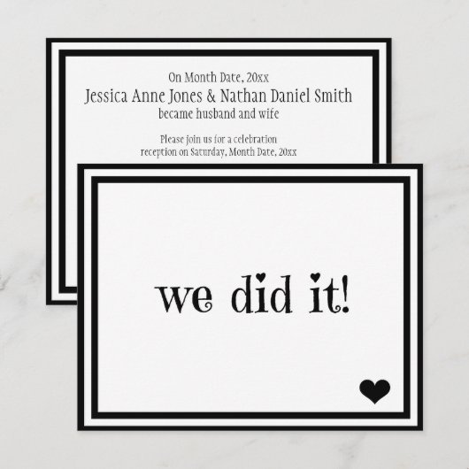 私たち結婚した 招待状 (正面/裏面)