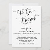 「私たち結婚しました」エレガントな結婚式後披露宴 招待状 (正面)