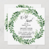 私たち結婚しました グリーンリースの受付のみ 招待状 (正面/裏面)