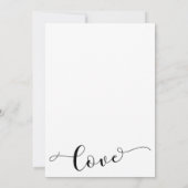 「私たち結婚しました スクリプト モノクロームのレセプション」 招待状 (裏面)