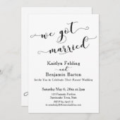 「私たち結婚しました スクリプト モノクロームの披露宴」 招待状 (正面/裏面)