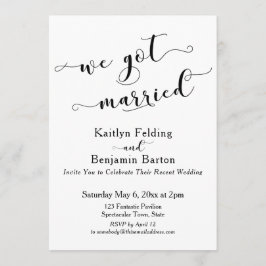 「私たち結婚しました スクリプト モノクロームの披露宴」 招待状