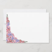 私たち結婚しました ピンクの花のウェディング レセプション 招待状 (裏面)