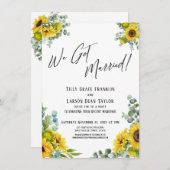 私たち結婚しました!ユーカリとひまわりの披露宴 招待状 (正面/裏面)