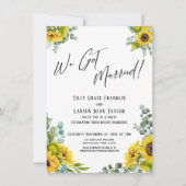 私たち結婚しました!ユーカリとひまわりの披露宴 招待状 (正面)