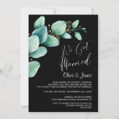 私たち結婚しました ユーカリの葉 ウェディング レセプション 招待状 (正面)
