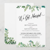 私たち結婚しました ユーカリグリーン レセプション 招待状 (正面/裏面)