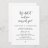 私たち結婚しました、会いたかった、ブラック、ウェディングエロープメント 招待状 (正面/裏面)