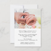 私たち結婚しました 白い結婚式の写真 招待状 (裏面)