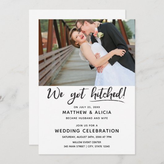 私たち結婚しました!結婚のお知らせ 招待状 (正面/裏面)