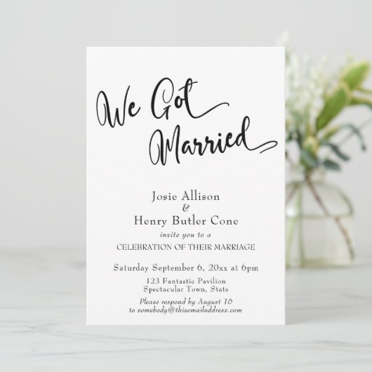 私たち結婚しました 結婚式の受付, ゴールドの飾り紙 招待状 (スタンド正面)