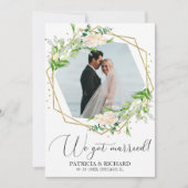 私たち結婚しました 緑の誓い ひっそり結婚のお知らせ 招待状 (正面)