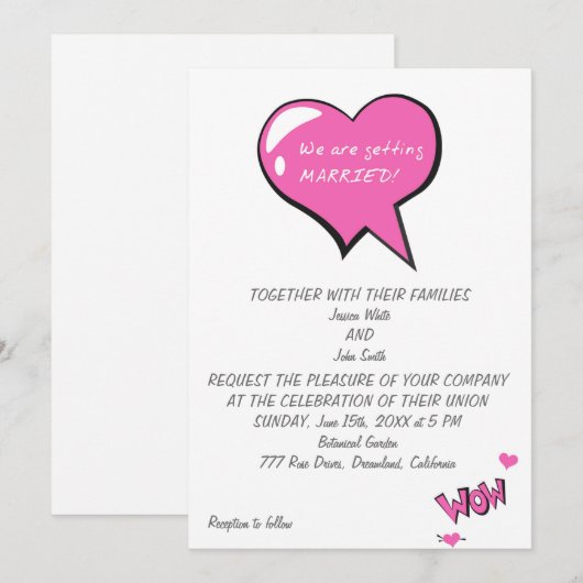 私たち結婚します！ 招待状 (正面/裏面)