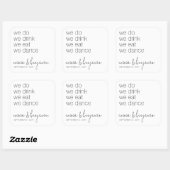 私たち結婚する! 食べて飲んで踊ろう - 現代のウェディング スクエアシール (シート)