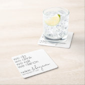 私たち結婚する！飲む！食べる！踊る！ - 現代のウェディング スクエアペーパーコースター (インサイチュ)