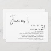 私たち結婚に参加する、の駆け落ちディナー、パーティー、踊り 招待状 (正面/裏面)