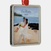 私たち結婚のシルバーメタル写真オーナメント メタルオーナメント (右)