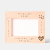 私たち結婚のストーリーハート名6 x 4, 7 x 5写真 レーザー彫刻フレーム (正面)