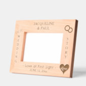 私たち結婚のストーリーハート名6 x 4, 7 x 5写真 レーザー彫刻フレーム (左)