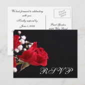 私たち結婚のバラRSVP インビテーションポストカード (正面/裏面)