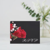 私たち結婚のバラRSVP インビテーションポストカード (スタンド正面)