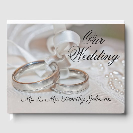 私たち結婚のリングや輪枕 ゲストブック (正面)
