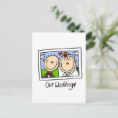 私たち結婚の写真Tシャツとプレゼント ポストカード (スタンド正面)