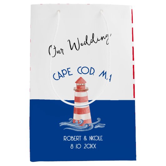 私たち結婚の抱き枕 – 小、光沢 ミディアムペーパーバッグ (正面)