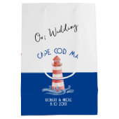 私たち結婚の抱き枕 – 小、光沢 ミディアムペーパーバッグ (裏面)