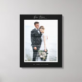 私たち結婚の誓いスクリプミニマルト&ブラックフレーム キャンバスプリント (正面)