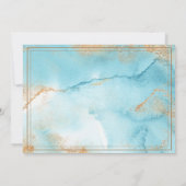 私たち結婚の金ゴールドターコイズエレガモダンントウェディング 招待状 (裏面)