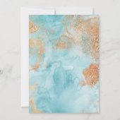 私たち結婚の金ゴールドターコイズ結婚抽象芸術 招待状 (裏面)