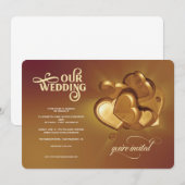 私たち結婚の金ゴールド招待状 案内状 (正面/裏面)