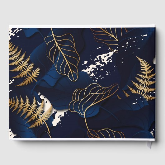 私たち結婚の金箔熱帯葉 ゲストブック (裏面)