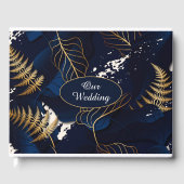 私たち結婚の金箔熱帯葉 ゲストブック (正面)