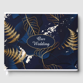 私たち結婚の金箔熱帯葉 ゲストブック