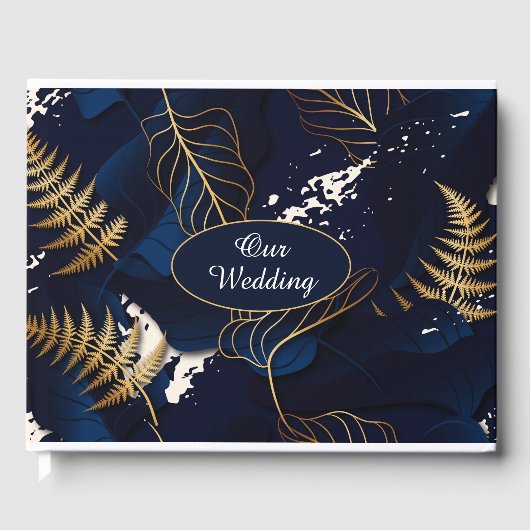 私たち結婚の金箔熱帯葉 ゲストブック (正面)