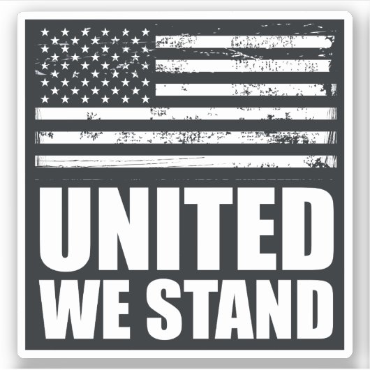 私たち統一されたはアメリカ国旗の細い青い線に立っていグランジる シール (正面)