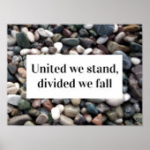 私たち統一されたは分割されて立つ私たち秋ことわざポスター ポスター (正面)