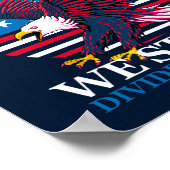 私たち統一されたスタンド – イーグルとアメリカ国旗 ポスター (角)