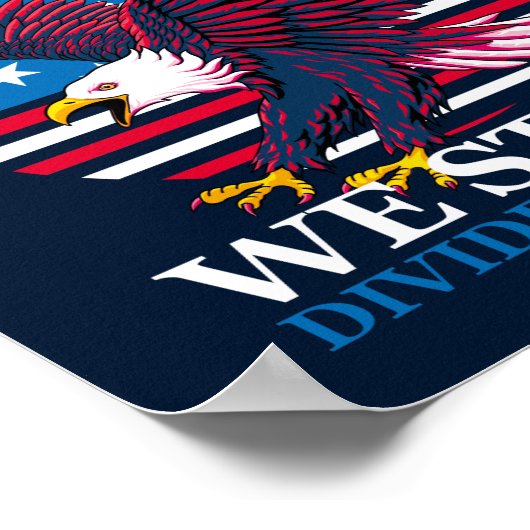 私たち統一されたスタンド – イーグルとアメリカ国旗 ポスター (角)