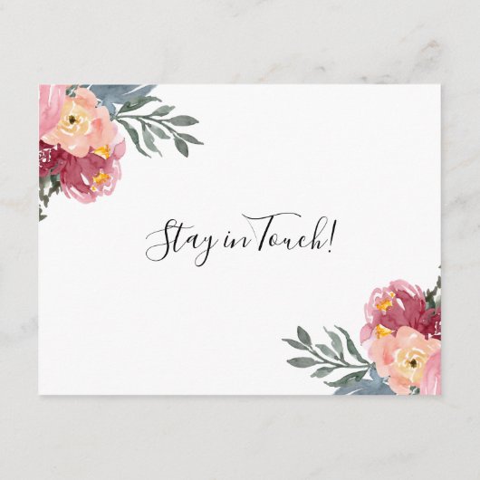 私たち絵を描が移し変えたピンクのフローラ エンクロージャーカード (裏面)